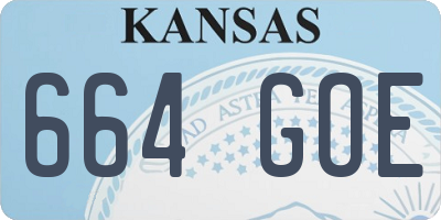 KS license plate 664GOE
