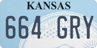 KS license plate 664GRY