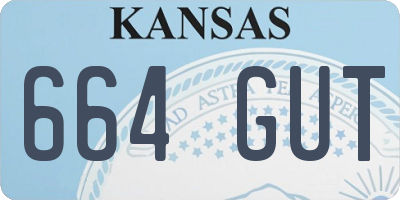 KS license plate 664GUT