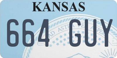 KS license plate 664GUY