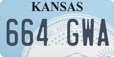 KS license plate 664GWA