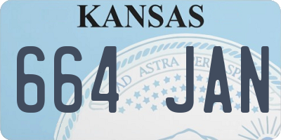 KS license plate 664JAN
