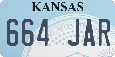 KS license plate 664JAR