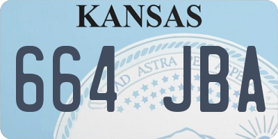 KS license plate 664JBA