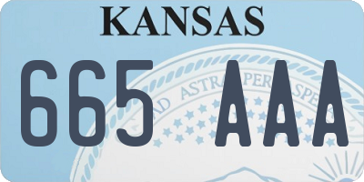 KS license plate 665AAA