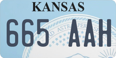 KS license plate 665AAH