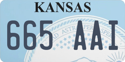 KS license plate 665AAI
