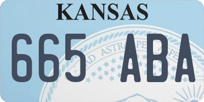 KS license plate 665ABA