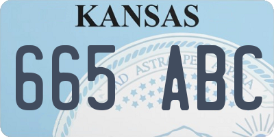KS license plate 665ABC