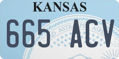 KS license plate 665ACV