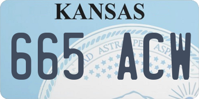 KS license plate 665ACW