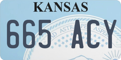 KS license plate 665ACY