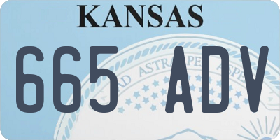 KS license plate 665ADV
