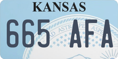 KS license plate 665AFA