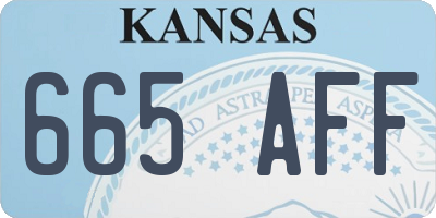 KS license plate 665AFF