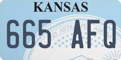 KS license plate 665AFQ
