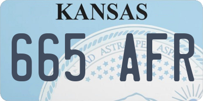 KS license plate 665AFR