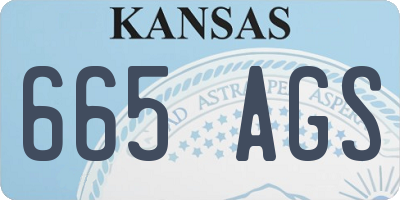 KS license plate 665AGS