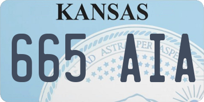 KS license plate 665AIA