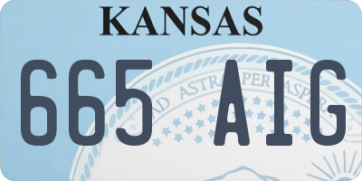 KS license plate 665AIG
