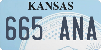 KS license plate 665ANA