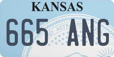 KS license plate 665ANG