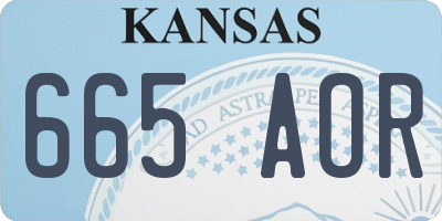 KS license plate 665AOR