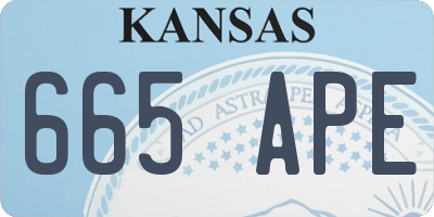 KS license plate 665APE