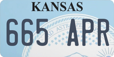 KS license plate 665APR