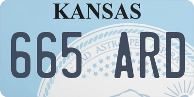 KS license plate 665ARD