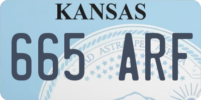 KS license plate 665ARF