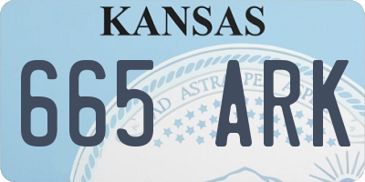 KS license plate 665ARK