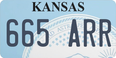 KS license plate 665ARR