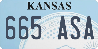 KS license plate 665ASA