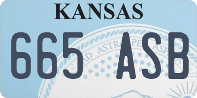 KS license plate 665ASB