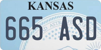 KS license plate 665ASD