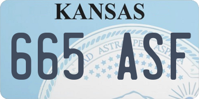 KS license plate 665ASF