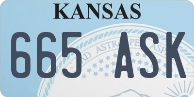 KS license plate 665ASK
