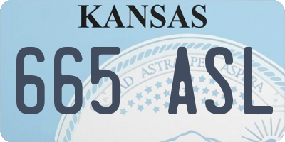 KS license plate 665ASL