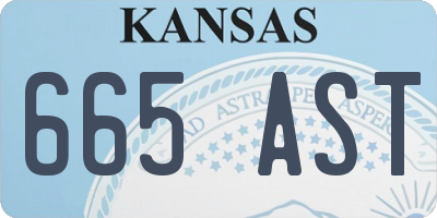 KS license plate 665AST