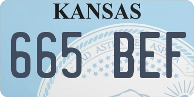 KS license plate 665BEF