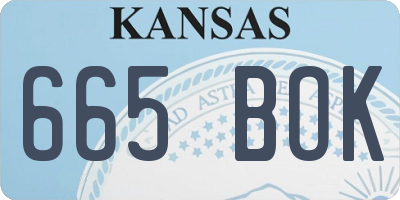 KS license plate 665BOK