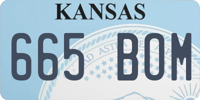 KS license plate 665BOM
