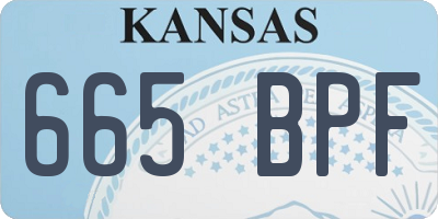KS license plate 665BPF