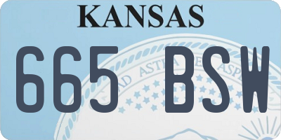 KS license plate 665BSW