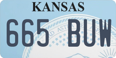 KS license plate 665BUW