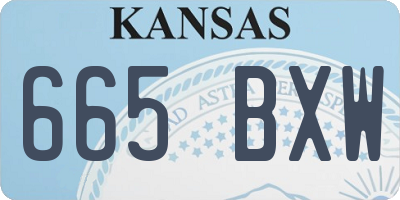 KS license plate 665BXW