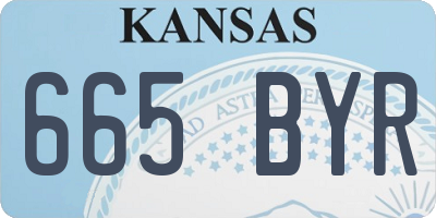 KS license plate 665BYR