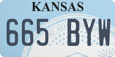 KS license plate 665BYW