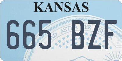 KS license plate 665BZF